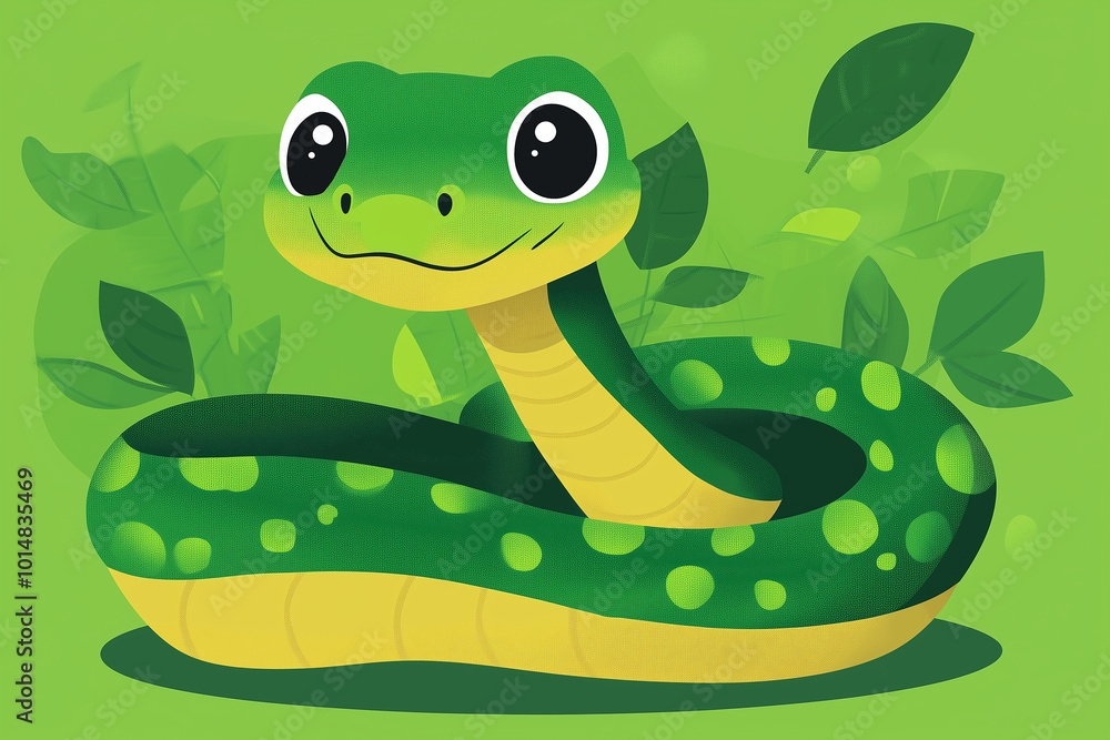 Fototapeta premium 年賀状素材 巳年 へび 