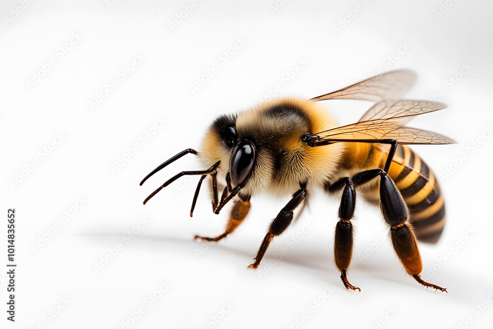 Bee on white background, AI Generated Bee on white background, AI Generated