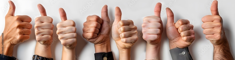 Multiple Hands Giving Thumbs Up Sign of Approval