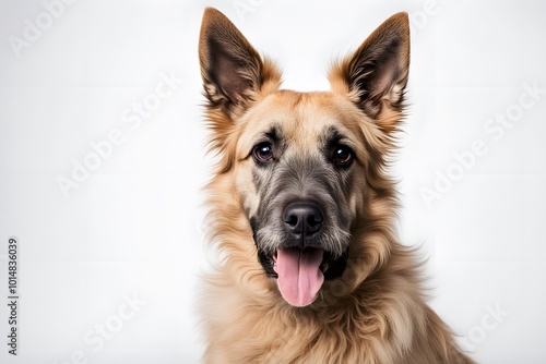 Belgian laekenois dog on white background, AI Generated photo