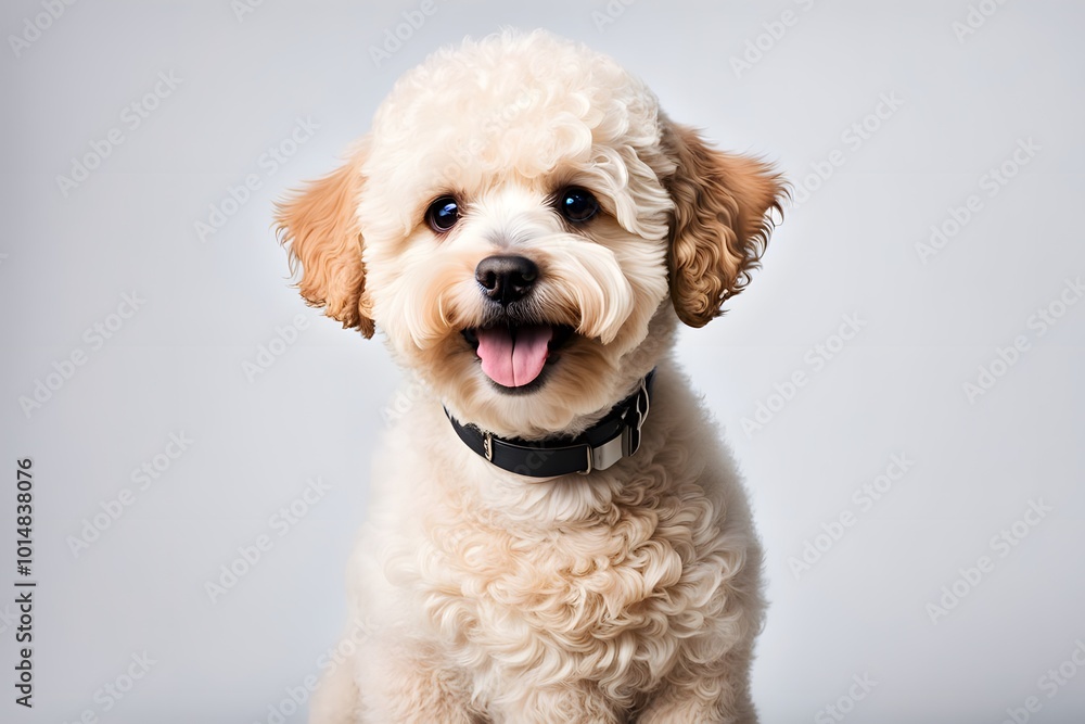 Bichpoo dog on white background, AI Generated Bichpoo dog on white background, AI Generated
