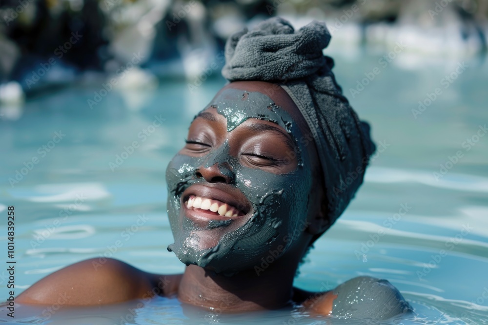 A person with muddy face sitting in a pool, possibly after playing or working outdoors A person with muddy face sitting in a pool, possibly after playing or working outdoors