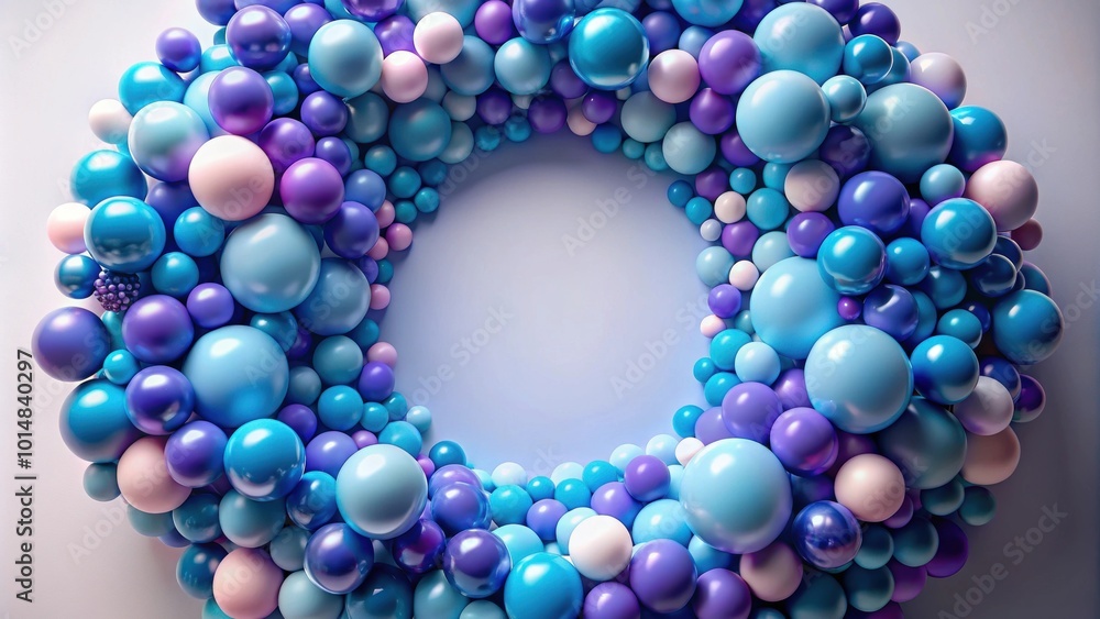 Abstract render of circle shape with blue and purple balls, circle, shape, blue, purple, abstract,, render, balls, design Abstract render of circle shape with blue and purple balls, circle, shape, blue, purple, abstract,, render, balls, design