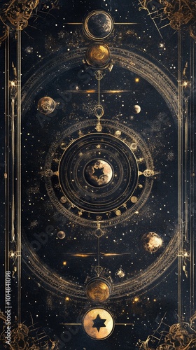 A celestial view capturing planets, stars, and cosmic elements in an intricate design, inviting exploration of the universe.