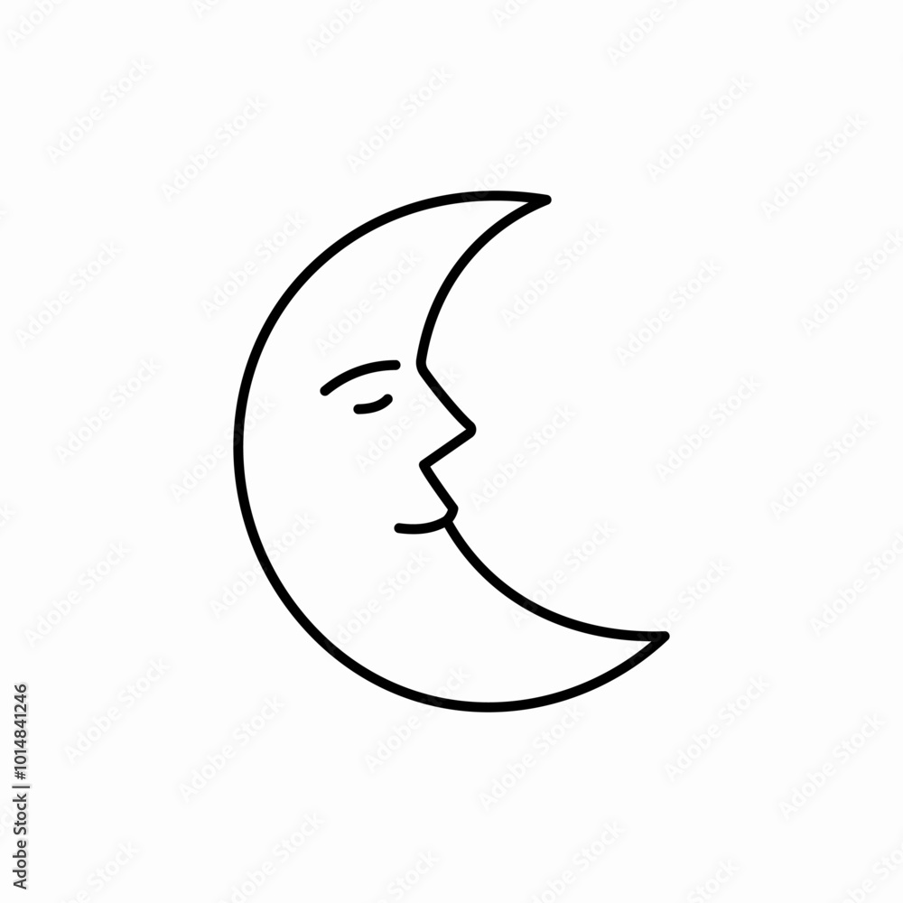 cartoon moon icon sign vector cartoon moon icon sign vector
