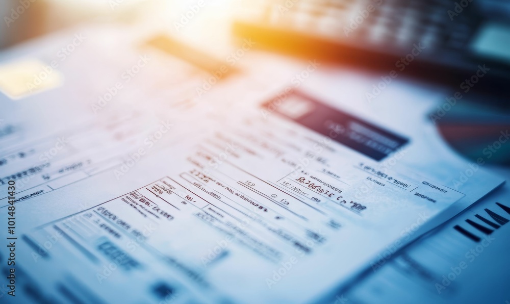 Close-up of a detailed financial document. Close-up of a detailed financial document.