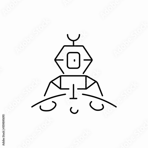 lander quirky moon icon sign vector