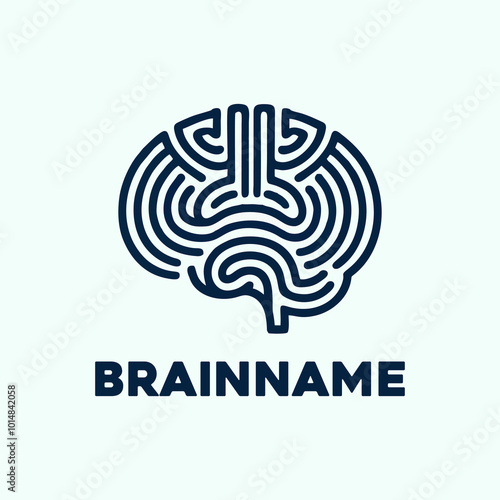 A blue and white logo of a brain