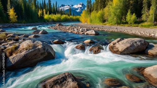 Landscape with mountain river in Canada