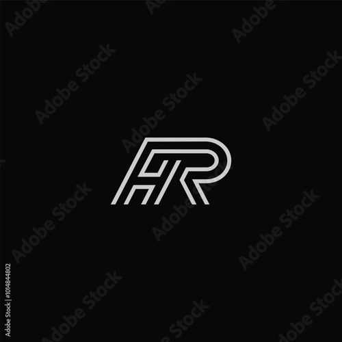 HR or RH abstract outstanding letter design. Awesome branding company different colors illustration logo.	