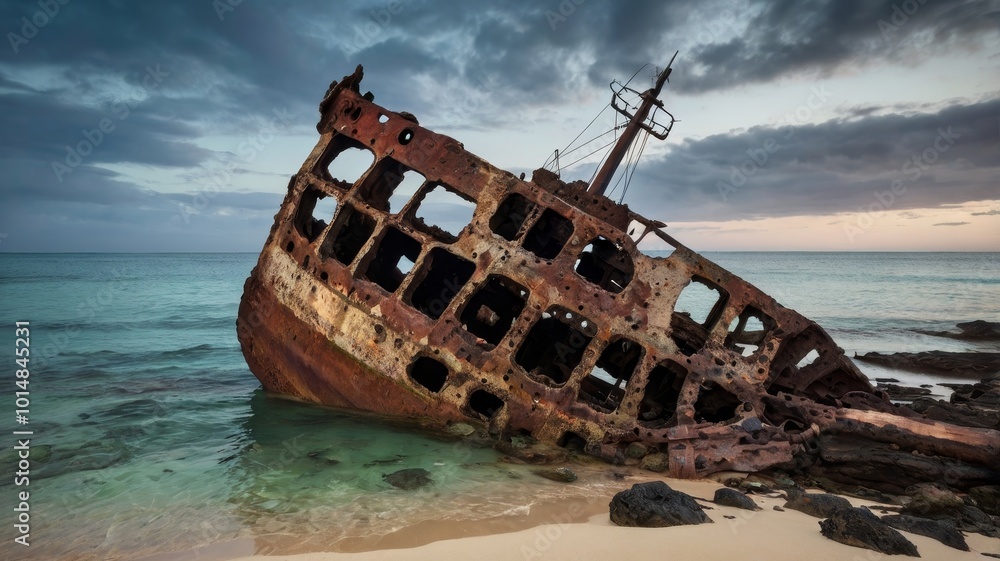shipwreck on marine beach shipwreck on marine beach