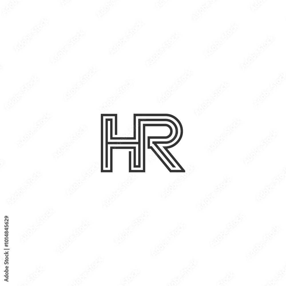 HR or RH abstract outstanding letter design. Awesome branding company different colors illustration logo. HR or RH abstract outstanding letter design. Awesome branding company different colors illustration logo.
