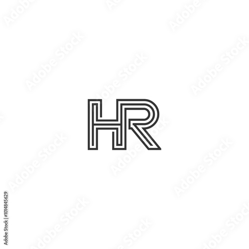 HR or RH abstract outstanding letter design. Awesome branding company different colors illustration logo.	
