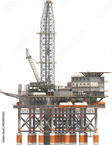 oil rig detailed arch viz cutout
