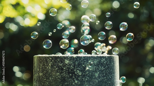 Enchanting Bubble Wonderland in Green Oasis