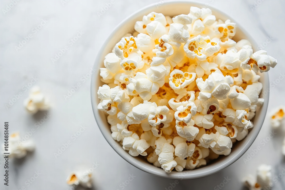 Freshly popped buttery popcorn in bowls, perfect for movie nights, snack time, party treats, and healthy food visuals, highlighting the crunchy texture and golden kernels Freshly popped buttery popcorn in bowls, perfect for movie nights, snack time, party treats, and healthy food visuals, highlighting the crunchy texture and golden kernels