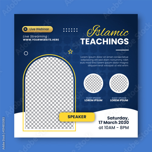 Live islamic teaching social media template