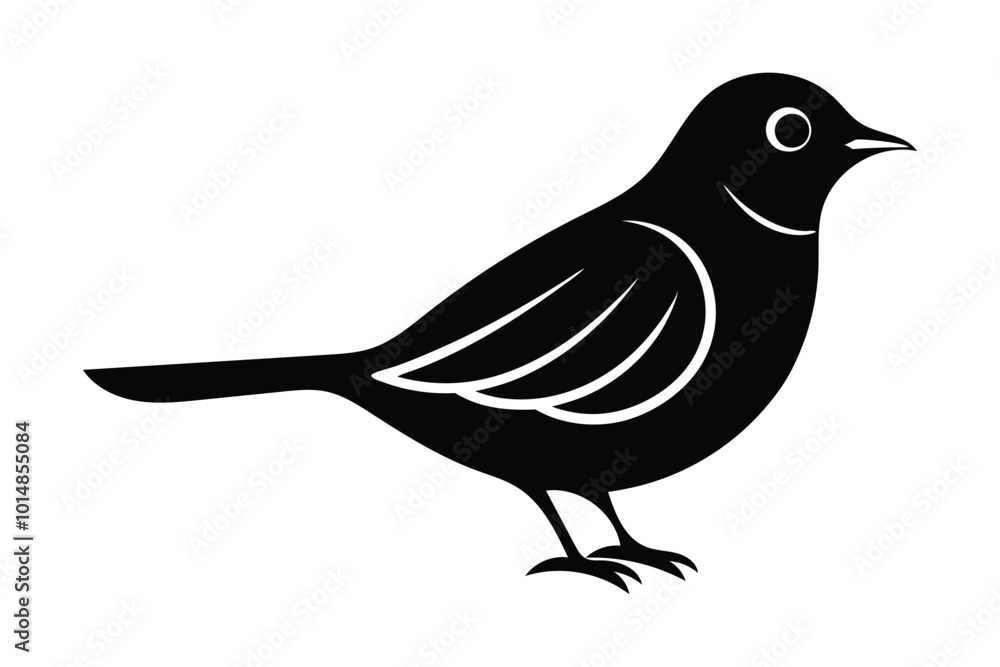 Fototapeta premium Minimalist Bird Silhouette Vector Art for Logos, Branding, and Design Projects