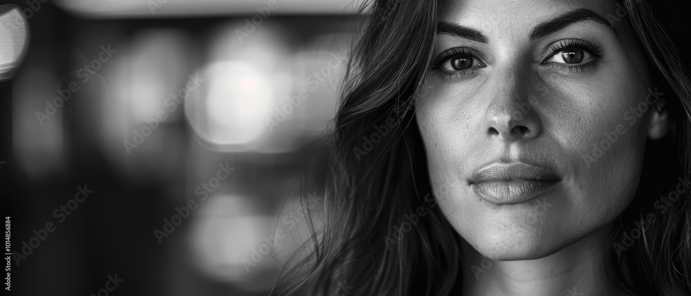 Confident Female Leader in Black and White Portrait Confident Female Leader in Black and White Portrait