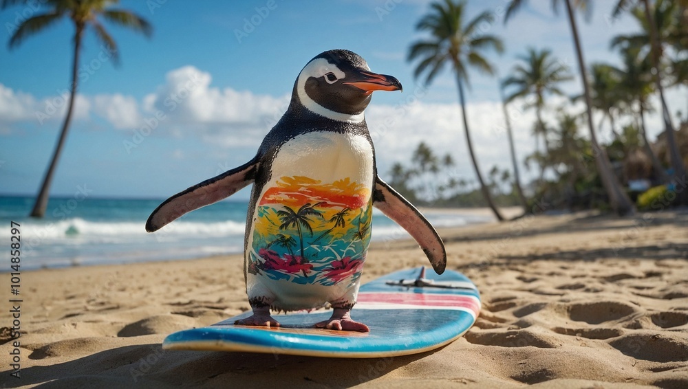 A penguin with a relaxed and laidback vibe
