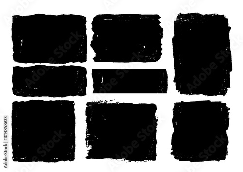 Grunge set of square and rectangle shapes
