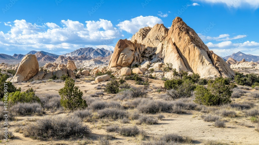 Fototapeta premium Majestic Desert Landscape with Towering Rock Formations