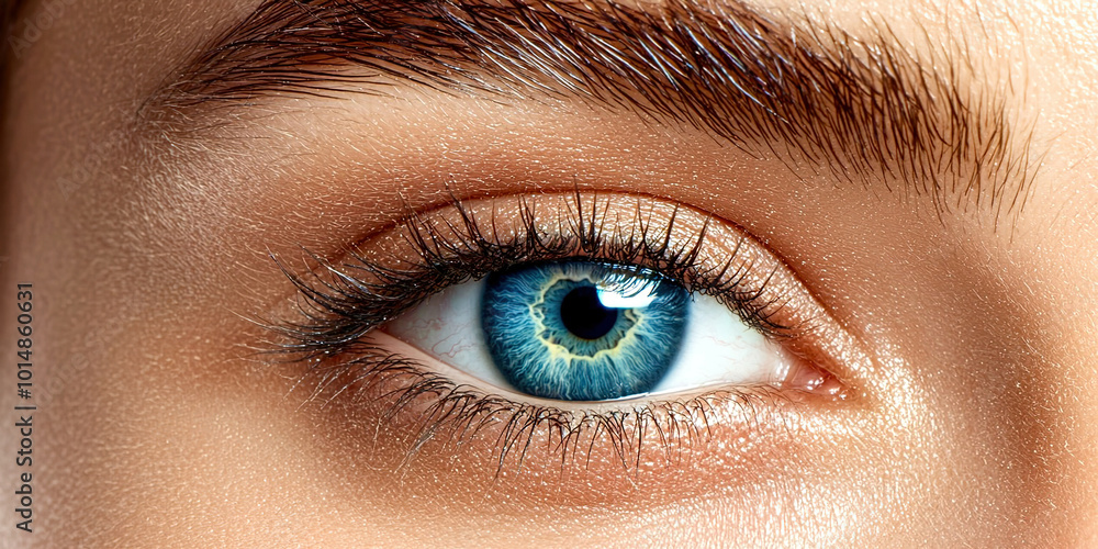 Obraz premium A woman's eye is shown in a close up