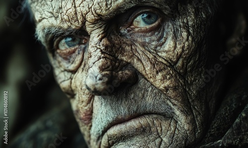 Close-up of an elderly man's face.