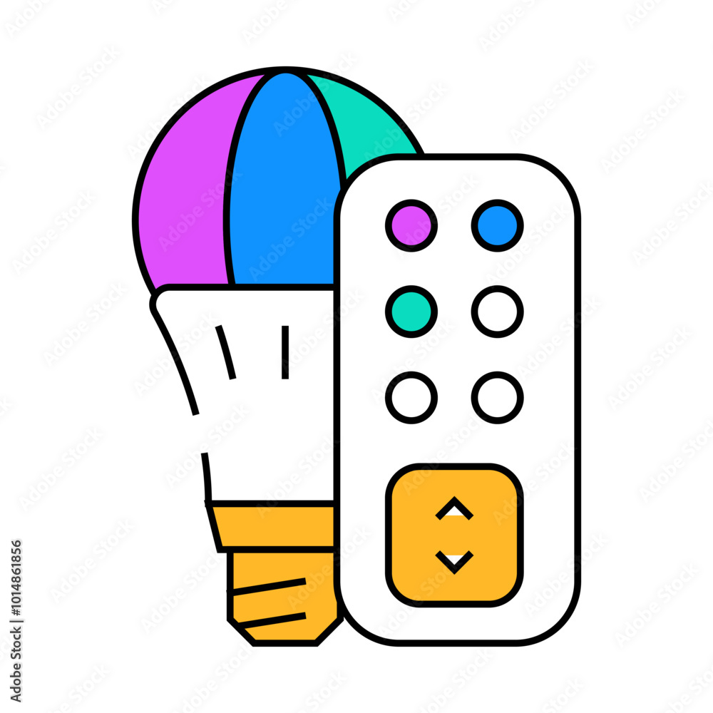 led light bulb line icon vector. led light bulb sign. isolated symbol illustration