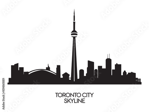 Toronto city skyline silhouette background