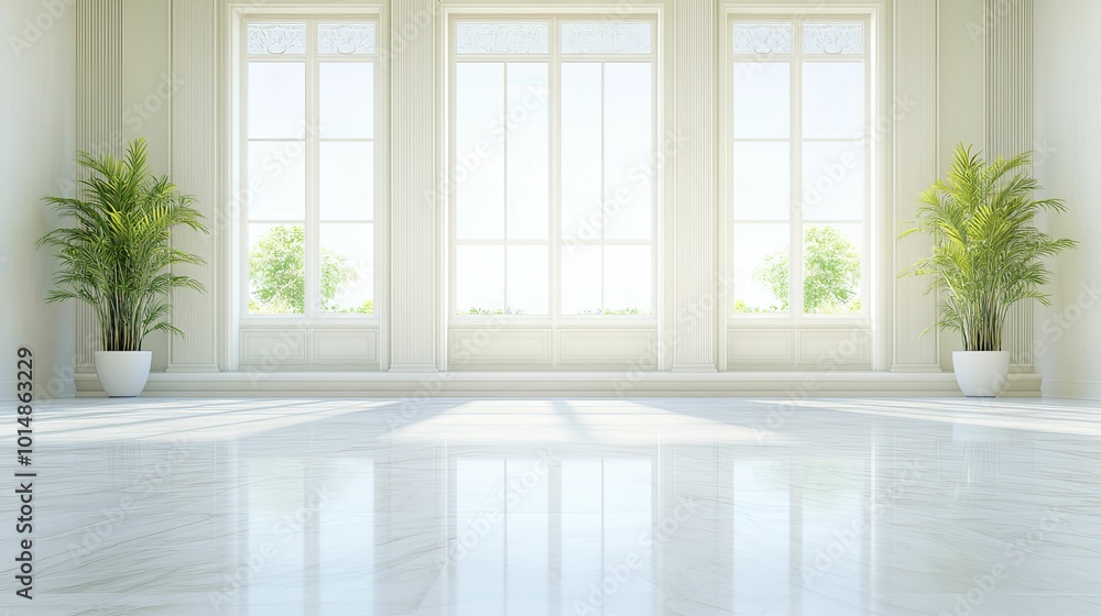 Fototapeta premium Luxury Hotel Packages, showcasing a refined hotel lobby ambiance, 3D rendering.