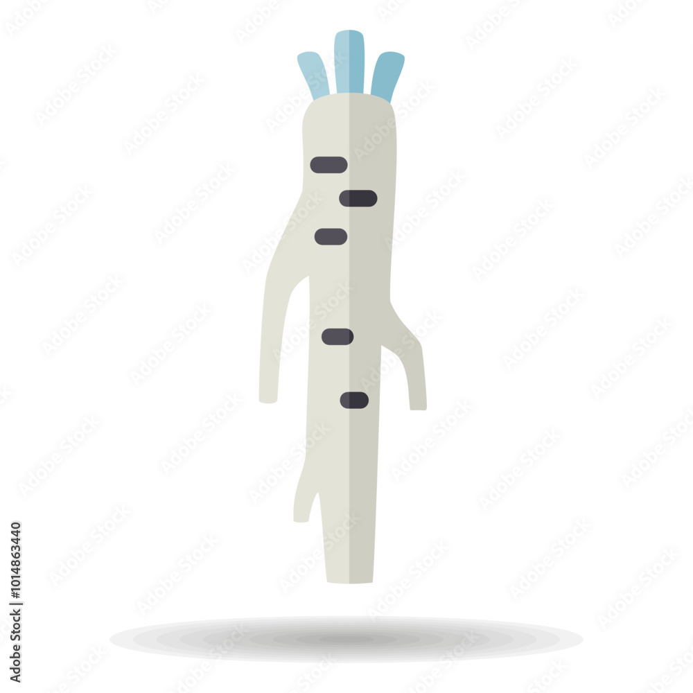 Horseradish root isolated design vector icon Horseradish root isolated design vector icon