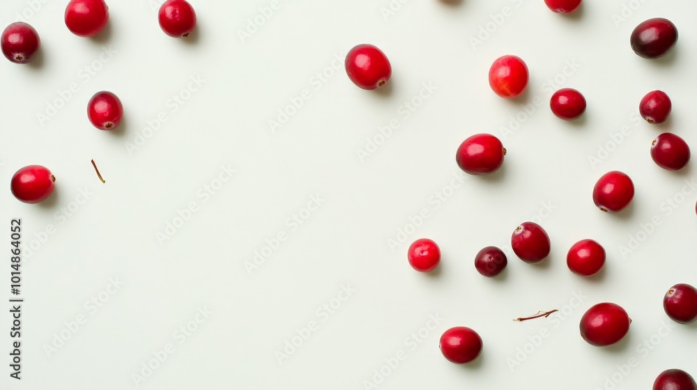 Fresh Cranberries on a White Background Fresh Cranberries on a White Background