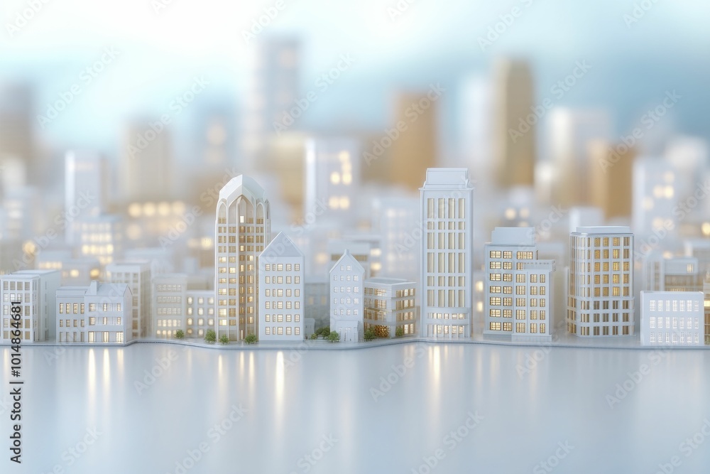 Fototapeta premium Premium Travel Insurance, sophisticated financial district background, 3d illustration