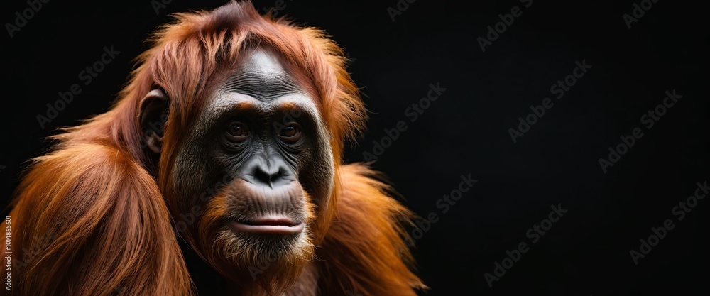 portrait of a orangutan portrait of a orangutan