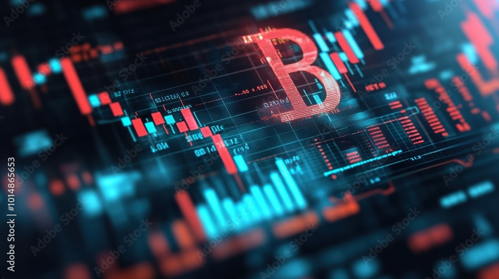 Indian rupee sign integrated with stock market graphs and numbers, representing the financial power and growth of the Indian economy Indian rupee sign integrated with stock market graphs and numbers, representing the financial power and growth of the Indian economy