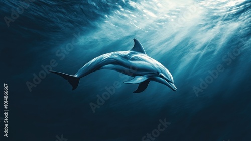 Dolphin Swimming in the Ocean