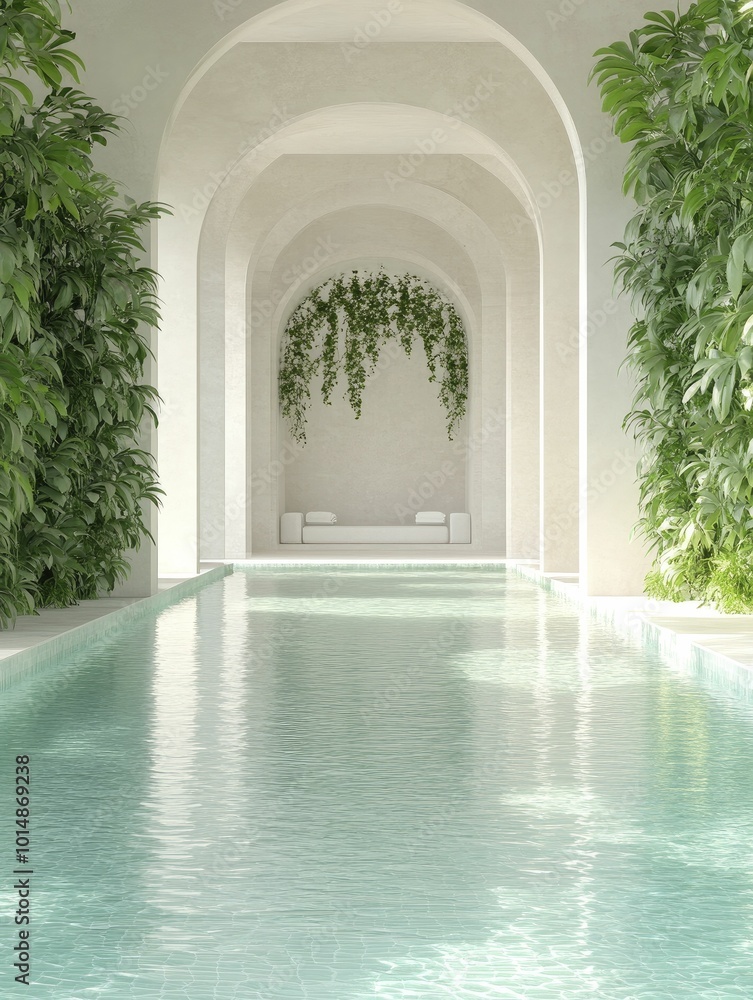 Fototapeta premium Luxurious spa getaways, serene havens, captivating 3D rendering.