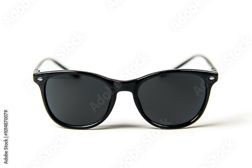 Sunglasses with a dark gray frame on a white background.