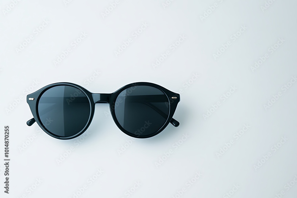 Sunglasses with a dark gray frame on a white background. Sunglasses with a dark gray frame on a white background.