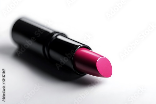 A glossy lipstick tube, isolated on a white background