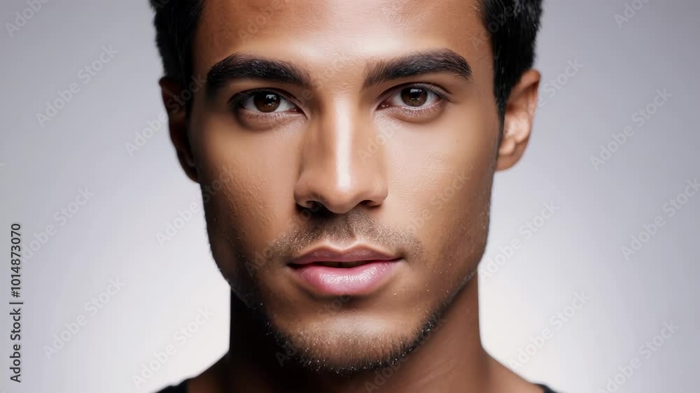 well-groomed young man with smooth skin, posing confidently in a close-up shot against a neutral background, embodying a metrosexual style well-groomed young man with smooth skin, posing confidently in a close-up shot against a neutral background, embodying a metrosexual style