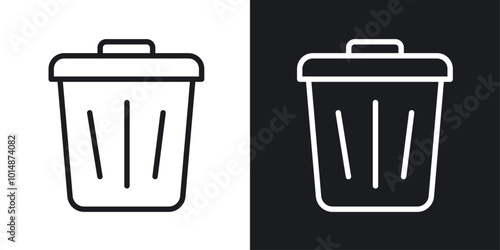 Bin icon in Thin line black color. flat simple vector symbols illustration.