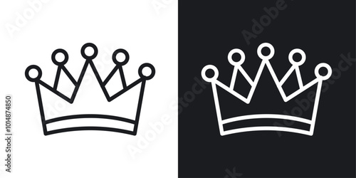 Crown icon in Thin line black color. flat simple vector symbols illustration.