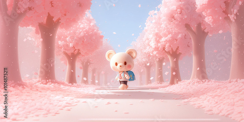 かわいいフェルト風の入学式デザイン素材（カスタマイズ可能）