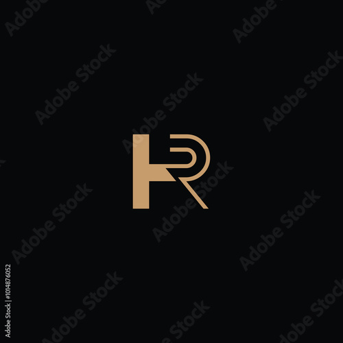 HR or RH abstract outstanding letter design. Awesome branding company different colors illustration logo.