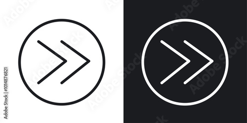 Next arrow icon in Thin line black color. flat simple vector symbols illustration.