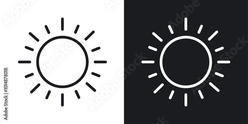 Sun icon in Thin line black color. flat simple vector symbols illustration.