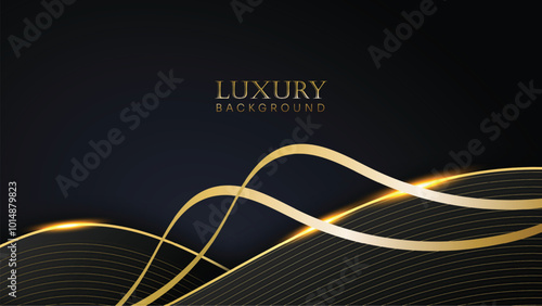 Elegant black and gold luxury abstract background with golden lines