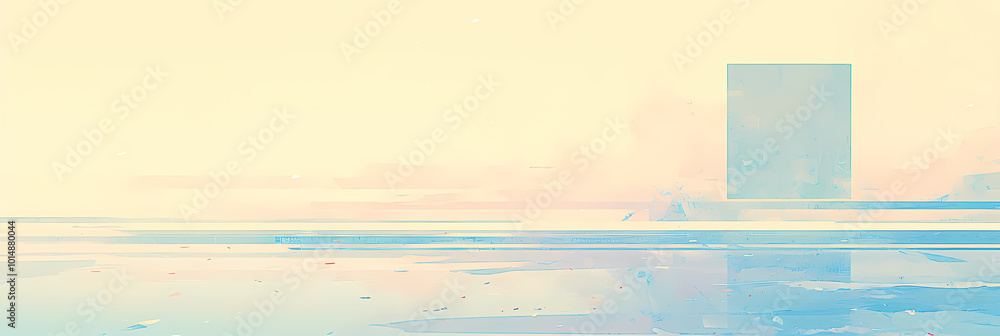 Fototapeta premium Minimalist Abstract Water and Sky Design – Peaceful and Atmospheric Wallpaper